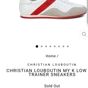 RED BOTTOMS!!Christian Louboutin White and Gray Sneakers with Gold Accents